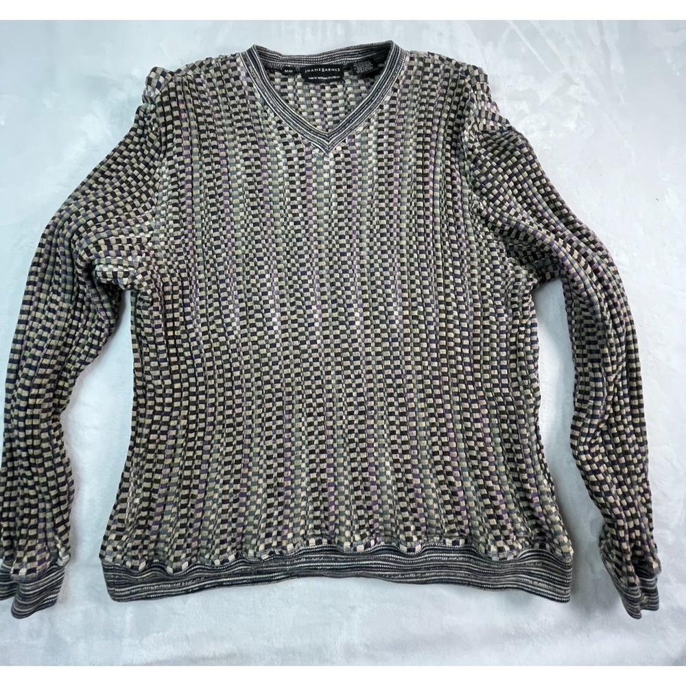 VTG JHANE BARNES Mens M Sweater V Neck Stretch Japan‎